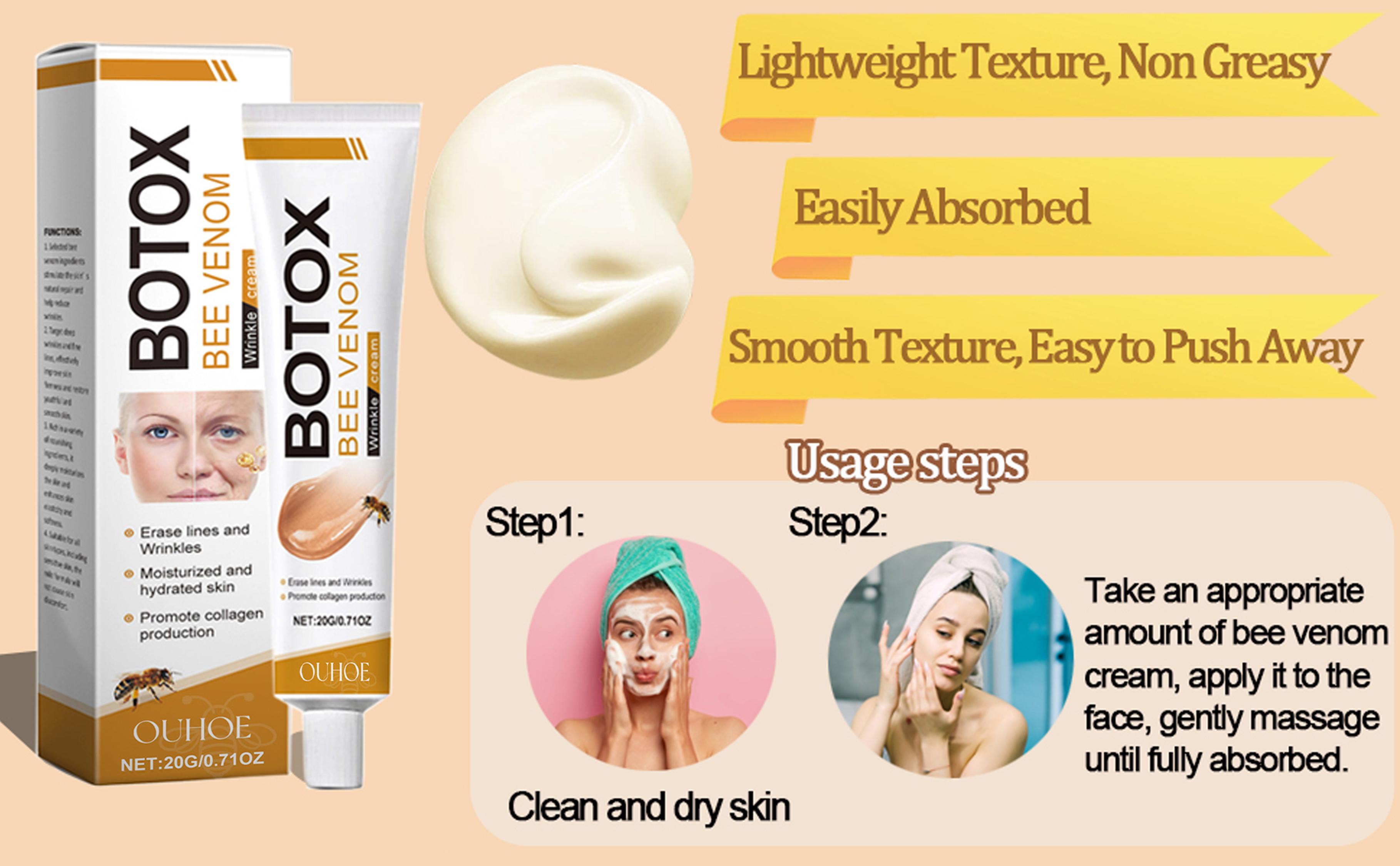 Bee Venom Moisturiser Cream Wrinkle Removal & Firming, Anti-Aging Eye&Face Bee Venom Skin Treatment Cream, Natural And Non-Irritating, Lifting & Recovery For All Skin Type