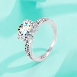Moissanite Ribbon Ring for Girls S925 Sterling Silver Simple Fashion Small Exquisite Light Luxury Korean Style