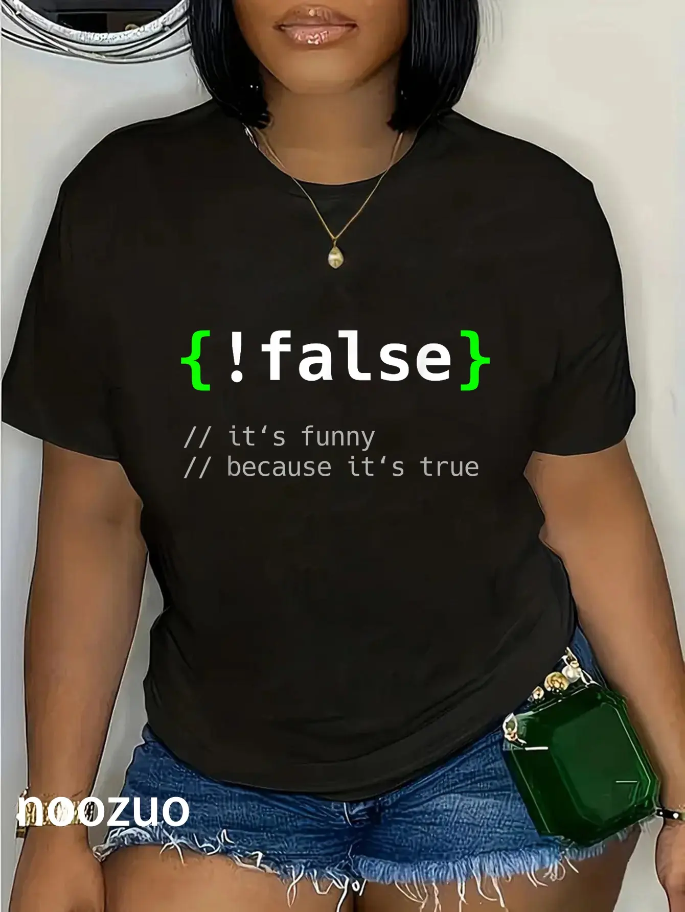 100% Cotton !False - Funny Coding Programmer Gift Computer Programming T-Shirt