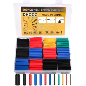 900 Pcs Wire Heat Shrink Tubing Kit, Industrial Heat-Shrink Tubing for Wires, 2:1 Marine Grade Heat Shrink Wrap, Premium Large Electrical Waterproof Heat Shrink Tape,12 Sizes 6Colored Assorted