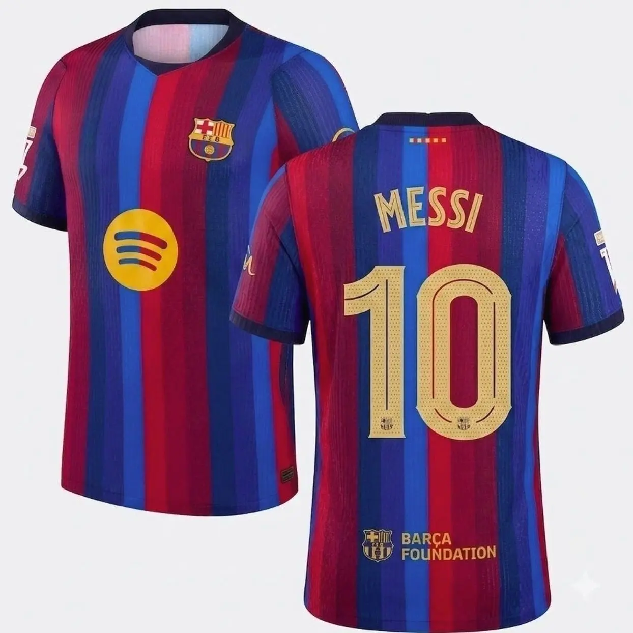 Unisex Soccer Jersey Blue Red Striped Soccer Jersey #10 GOAT Messi Fan Style Football Shirt 2026/2027