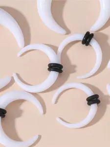 7pcs/Set Fashionable Transparent Acrylic Exaggerated Plug Ear Gauges