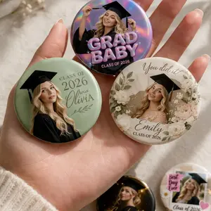 4 Styles Design Personalized Graduation Button Pins 2026, Custom Photo Grad Pin, Class of 2026 Pin Senior Gift
