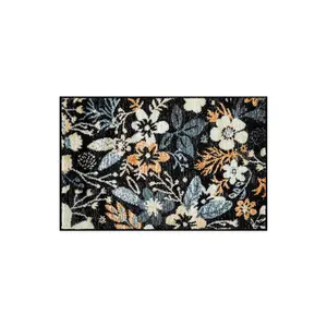 World Rug Gallery Black Multi Garden Floral Indoor Door Mat - BLACK 2'x3'
