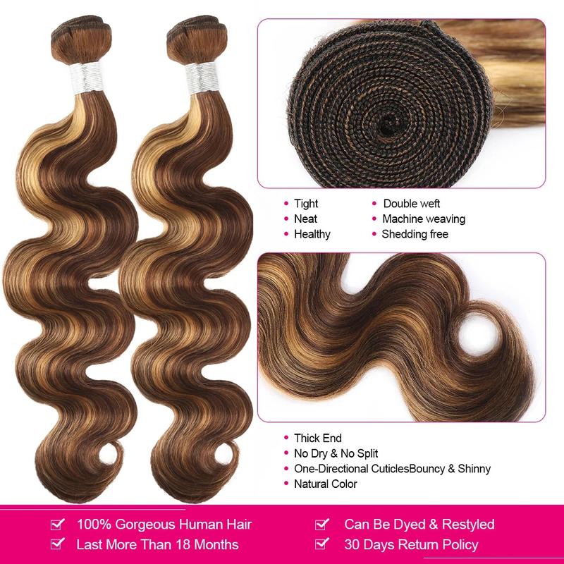 P4/27 Honey Blonde Highlight Hair Bundles Brazilian Body Wave Human Hair Weave 3 Bundles T1B/4/30 Body Wave Bundles