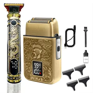 Largner Full Metal Oil Head Electric Clipper Set, Men's Rechargeable Balding Hair Trimmer, Multi-Functional Shaver Kit