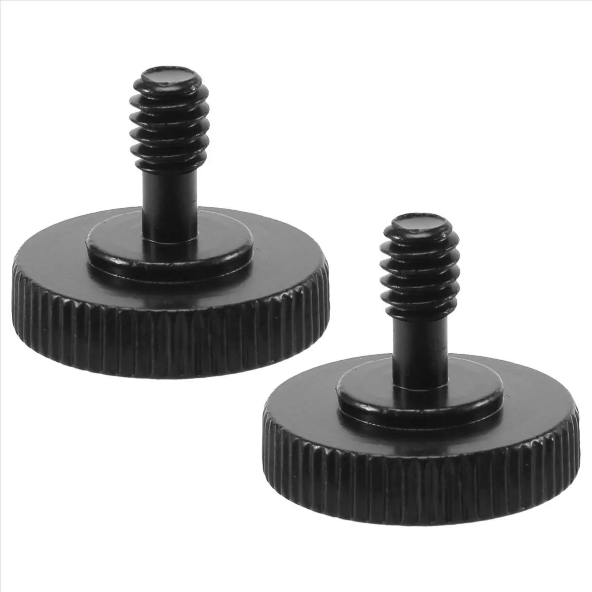 2-Pack Aluminum Alloy Camera Brackets, 1/4-in Head Mount Adapter Accessories with 1/4 inch-20 Female Thread, Quick Release, 2 Thumb Screws, 20mm Spec, 23mm Knurled Cap Diameter, Two Pieces