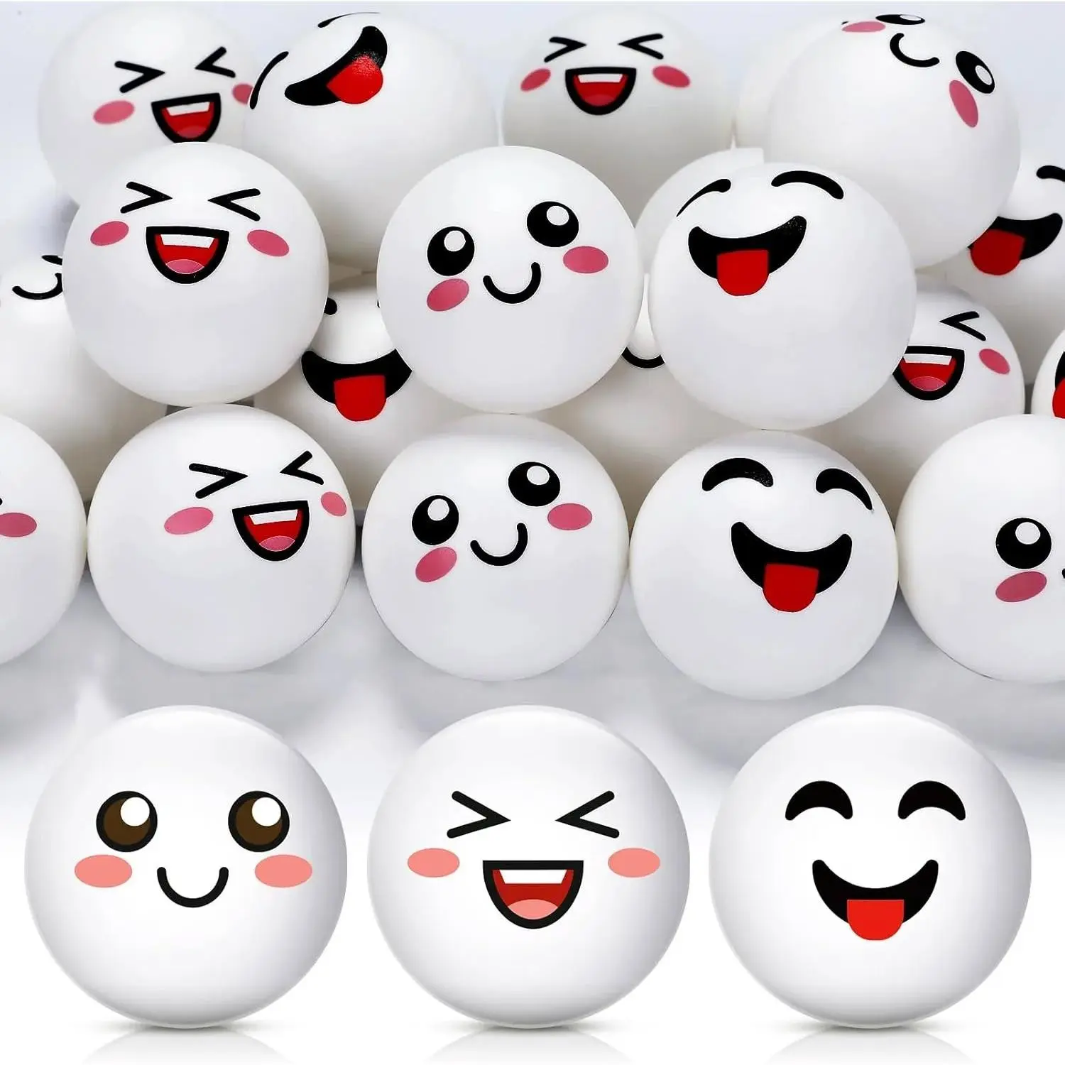 24 PCS Novelty Table Tennis Balls Emotion Face Table Tennis 3 Special Emotion Cute Table Tennis Balls Accessories for All Golfers Christmas Birthday Gift Fun Table Tennis Gift
