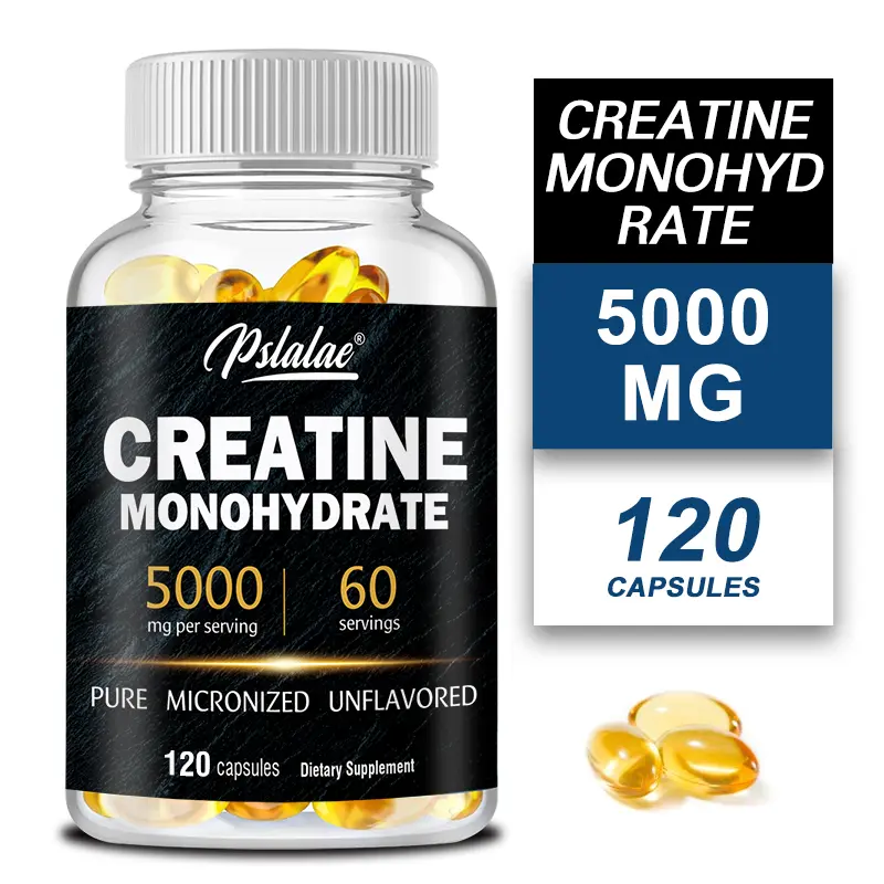Pslalae - (5000mg) Creatine Monohydrate - 120 Capsules - GMO Free - For Muscle Nutrition Supplementation Pslalae - (5000mg) Creatine Monohydrate - 120 Capsules - GMO Free - For Muscle Nutrition Supplementation