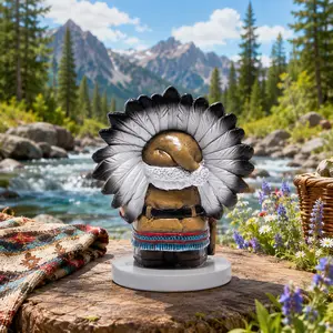 Hodao Tribal Chief Gnome Statue, 2026 Summer Kick-off 4th of July Independence Day Home Decor, Funny Stress-Relief Home Gift Item#FathersDay Collectible Design