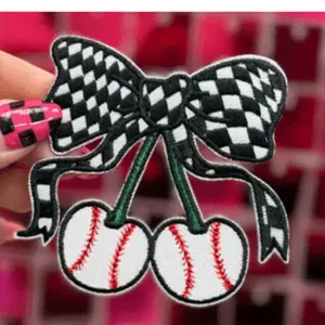 Baseball Cherry Iron On Patch