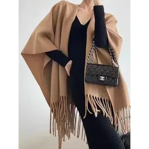 VersatileWoolShawlforOfficeAirConditioningRooms,All-SeasonWearableCape,PerfectTravelAccessoryforAutumn&WinterSeasons