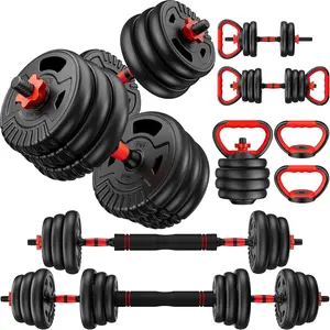 Adjustable Dumbbell Set, 22/33/45/70/90lbs Free Weight Set with Connector, 5-in-1 Dumbbell Set for Barbells, Kettlebells, Push up Stand, Weight Plate, Fitness Exercises for  Gym Suitable Men/Women