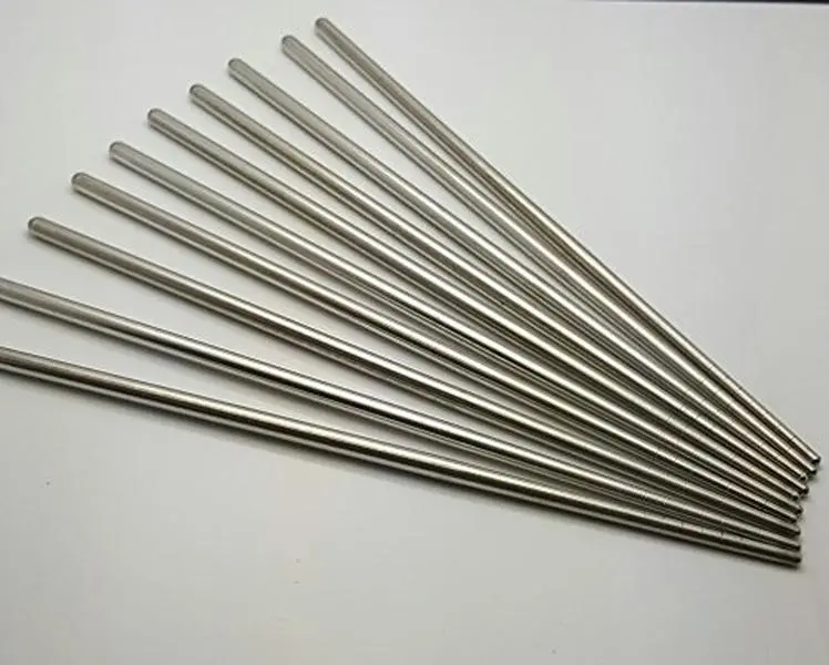 Thy Home Silver Tone Plain Tapered Stainless Steel Metal Chopsticks Set - 5 Pairs (10 Pcs), 9 Inches Long, Dishwasher Safe, Reusable Non-Plastic Kitchenware Cutlery for Home, Events