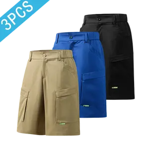 Men’s cargo shorts, mid-thigh cargo shorts with slanted pockets—summer casual wear that is comfortable and breathable; men’s everyday bottoms available in various specifications.