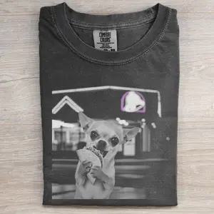 Comfort Colors Funny Chihuahua Taco Meme T-shirt, Vintage 90s Edgy Dog Meme Tee, Unisex Fit Design, Casual Streetwear, Gift for Dog Lovers
