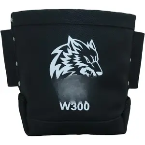 Black Canvas Tool Pouch, Tunnel Belt Loop, Bull Pin Loops & Bolt Bag Tote | Tradesman, Ironworker, Carpenter, 5''x10''x9''