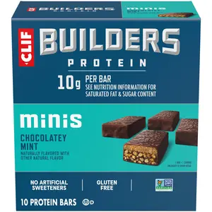 CLIF BUILDERS Minis Protein Bars - Chocolatey Mint - Gluten Free (10 Pack)