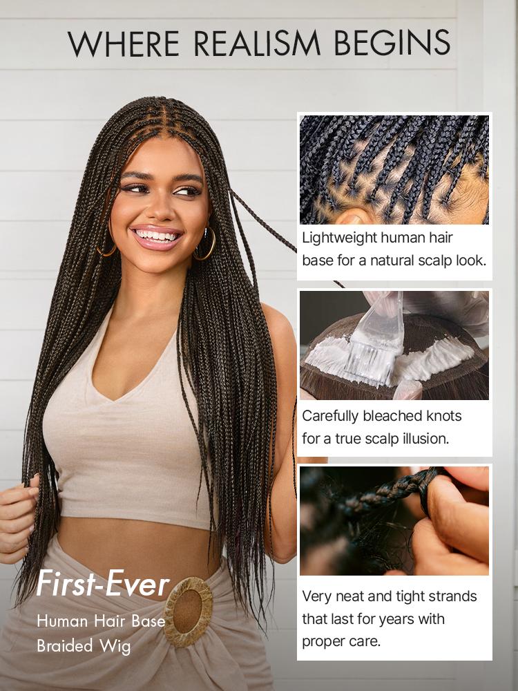 [New Arrival]OwnScalp Salon Braids Super Natural Scalp Full HD Lace Knotless Box Braided Wig Flexi-Fit Invisi Drawstring Cap Miracle Knots Limited Time Offer TikTok Exclusive #luvmenewarrivals