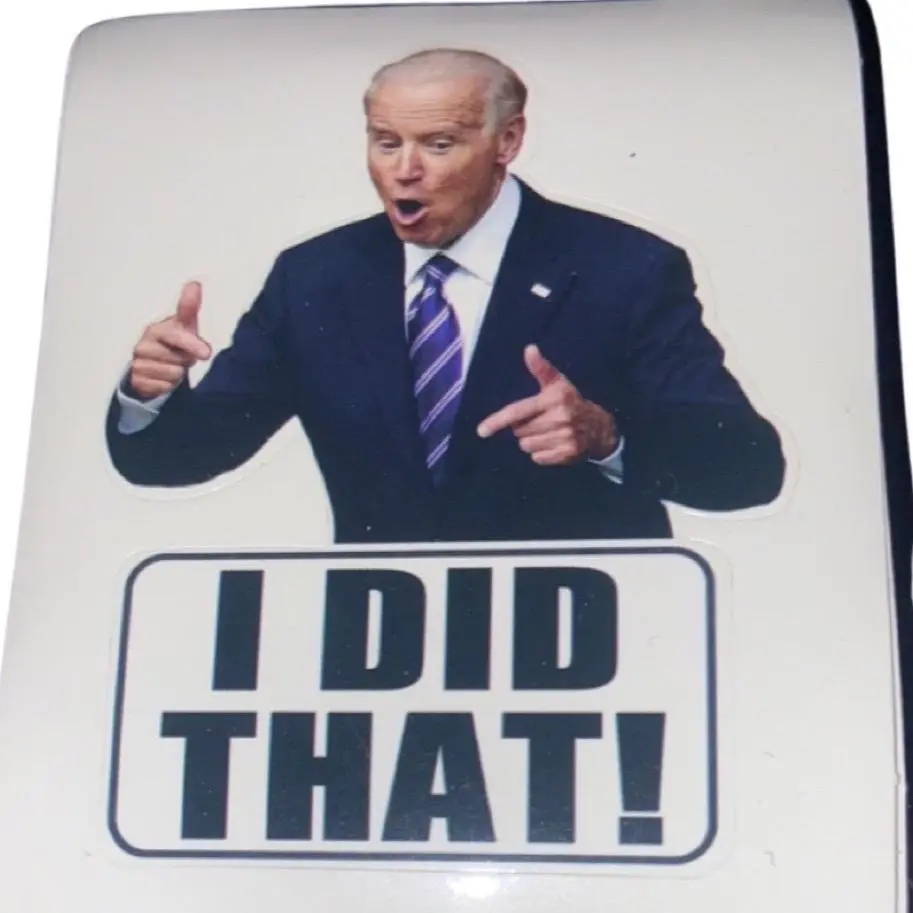 Joe Biden Themed 150 Plastic Office Stationery Stickers, 3x3in Gas Pump Humor Set (I Did That, We Did That, Fall Shop Designs, 50 Each)