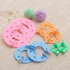 8Pcs Fluffy Pom Pom Maker Crochet Set Kit Easy-Use Knitting Yarn Craft Tools Cross-Border Household DIY Handcraft Accessories for Pom Pom Making