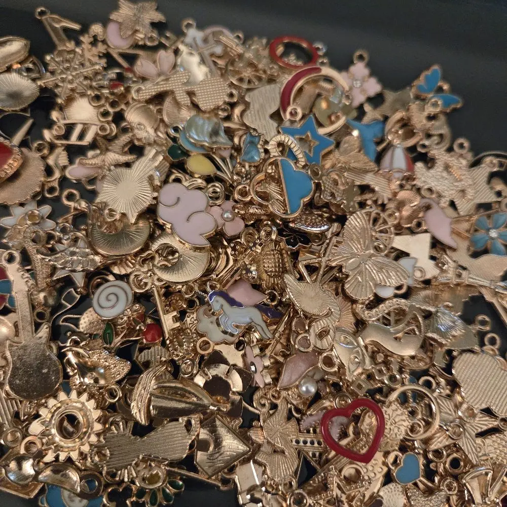 Metal Enamel Charms for DIY Craft Supplies Assorted Shapes and Colors Ideal for Jewelry Making Projects Diy Pendants