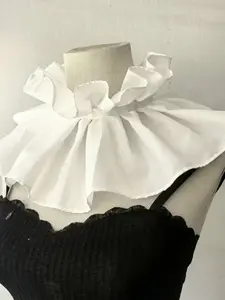 New French Court Style Ruffled Tie High Neck Retro Ruff Collar Fashion Lace