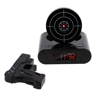 Creative Alarm Clock Shoot at the Target Novel Shooting Toy Bedroom Lazy Person Wakes up Alarm Clock Living Room Decoration NONE