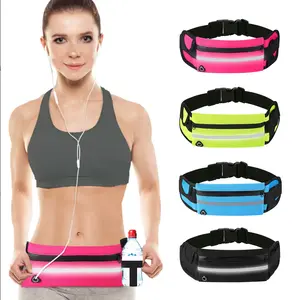 Sports Waist Pack for Runners, Fanny Pack for women men Belt Bag Running Belt with Headphone Hole, Fits 6-inch Mobile Phones, Waterproof and Shock-Absorbing