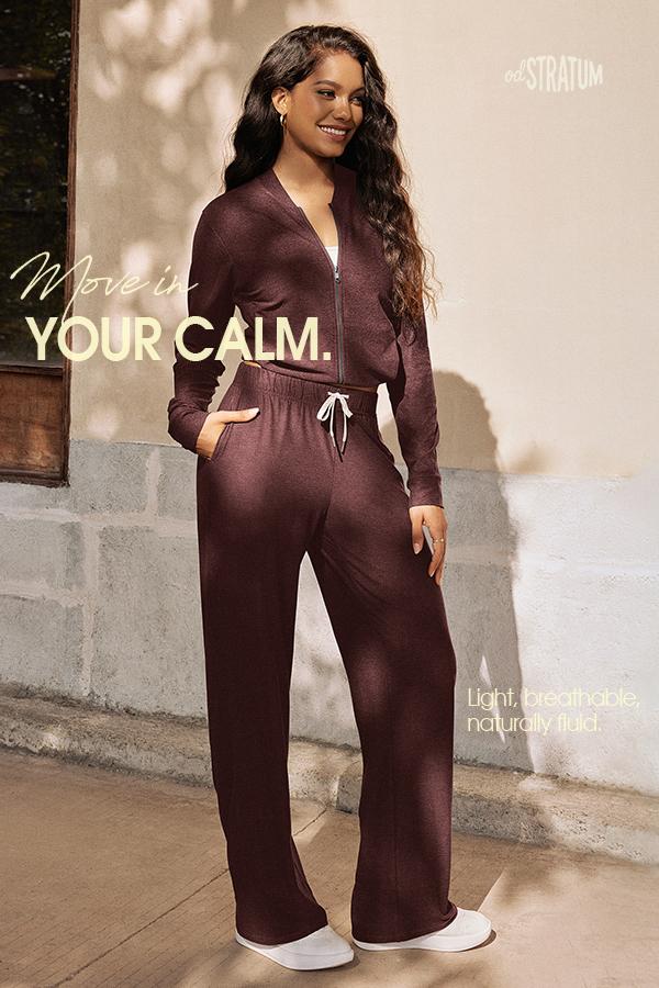 ODODOS Women's Straight Leg Pants Ultra Soft odSTRATUM Tech Relaxed Casual Pajama Lounge Pants with Pockets-29/31 Inseam