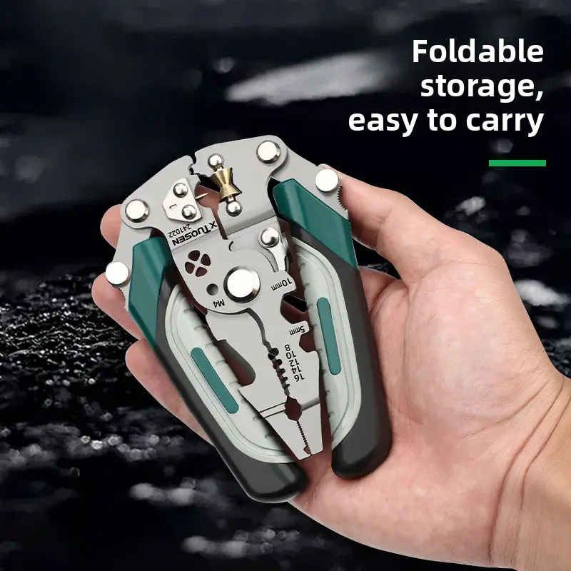 Foldable wire splitting and peeling pliers Multifunctional wire cutting and crimping pliers Special pliers for electricians Wire stripping pliers Multi-Function Tool multi-functional