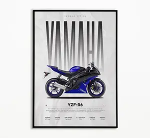 Yamaha YZF-R6 Poster | Hyper Motorcycle Poster | Super Motorcycle Print | Art Print | Poster | Home Decor | Wall Decor