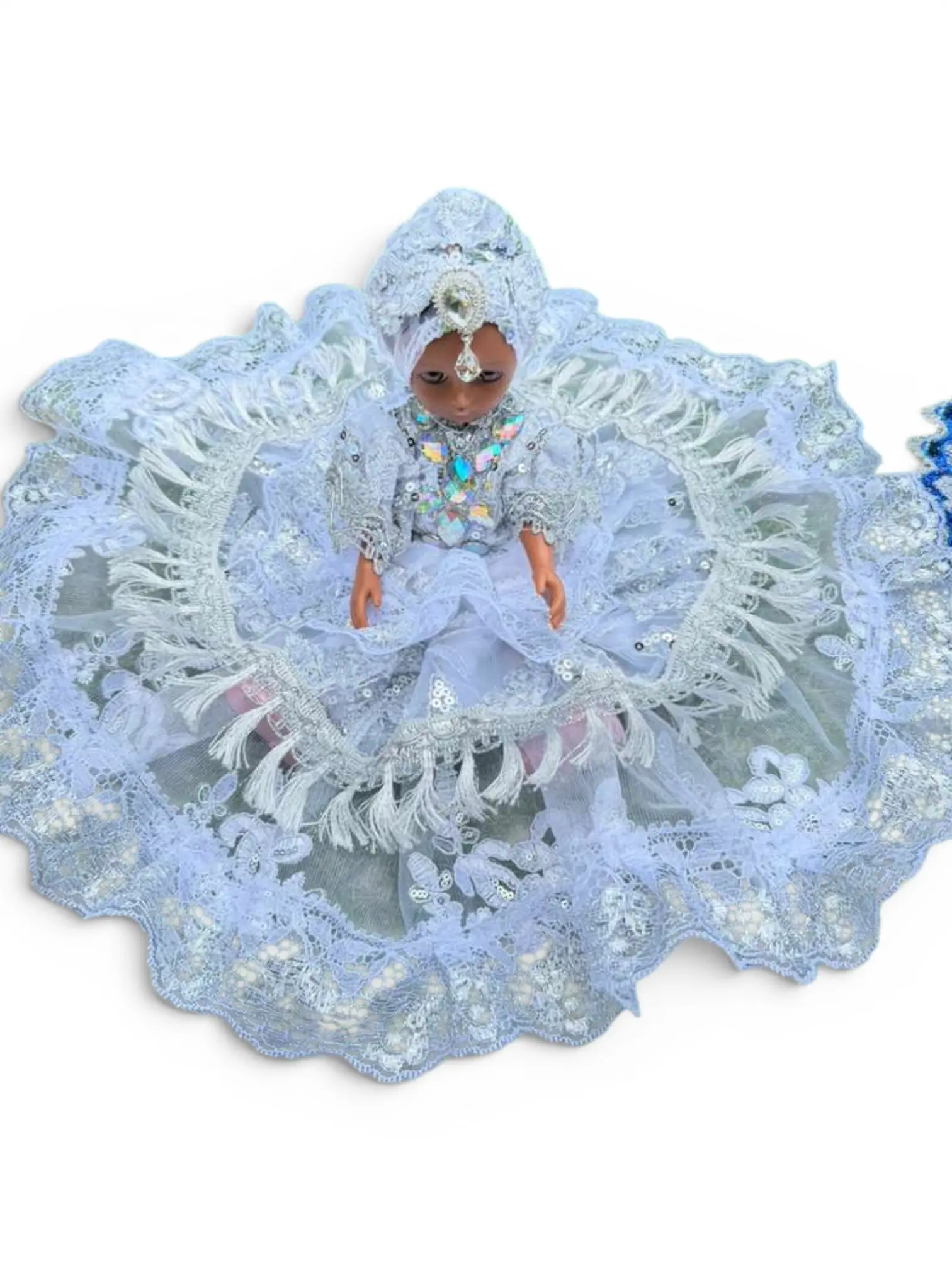 White Spiritual Doll / Muñeca Gitana 15" Santeria Orisha Style Doll for Altar Decor, Prayer, Rituals & Spiritual Practice