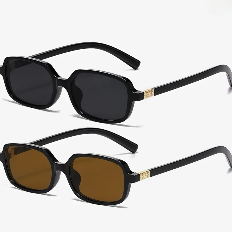 EUNOIALENS Women's 2-Pack 90s-00s Inspired Retro Square Sunglasses for Women - Lightweight Polycarbonate Statement Frame, UV400 Eye Shield, Clean Rectangular Shape, Minimalist Style, Vintage Edge, Modern Polish, Stylish Accessory for Small-Medium Faces