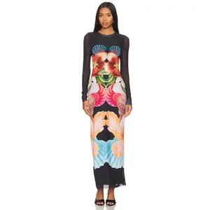 AFRM Didi Dress in Hibiscus Shell