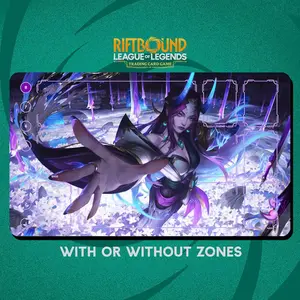 Irelia Spirit Blossom Playmat Stitched Edges, Riftbound Trading Card Game