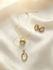 Women's Baroque 3-Piece Jewelry Set, Elegant Design, Charming Accessory Collection
