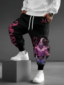 Men's Majin Buu Unique Print Joggers, Women's Stylish Skinny Jogger Pants, Loose-Fit with Deep Pockets, Drawstring Waist, All Seasons