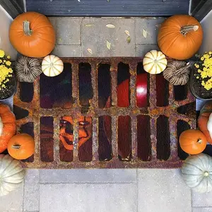 Halloween Welcome Doormats Horror Movie Door Mat 3D Checkered Dancing Clown Doormat Non Skid Area Rugs Outdoor Or Indoor Floor Mats for Bathroom Kitchen Front door Decorations