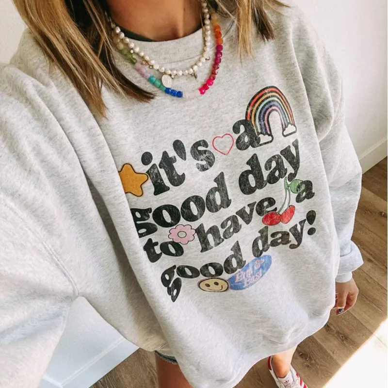 Good Day Sweatshirt, It's a Good Day to Have a Good Day Sweater, Positive Quote Pullover,Motivational Crewneck, Retro Happy Sweatshirt
