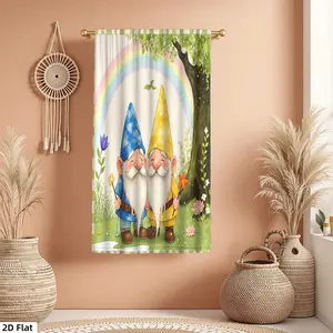 1Pc Cute Watercolor with Two Gnomes and Rainbow Bathroom Hand Towel Bath Towel, Multiple Size Microfiber Towel, Ultra-Soft Quick Dry and Absorbent Polyester Large Bath Towel, Unique Home Decorative Kitchen Towels,