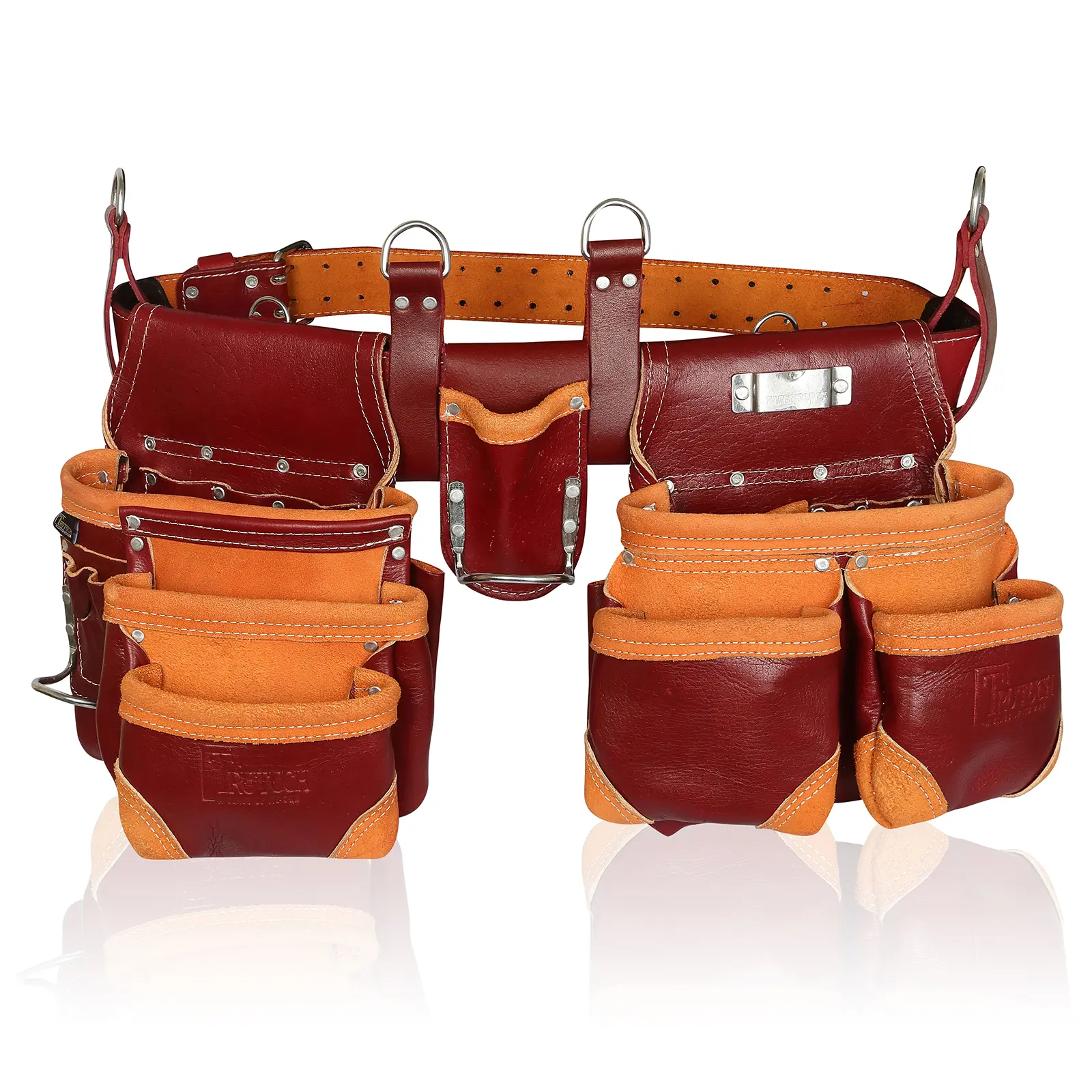 TRUTUCH Grain Leather Tool Belt with 18 Pockets for Carpentry and Electrician