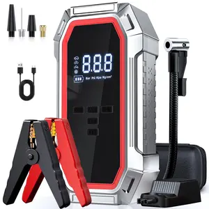 Car Jump Starter with Air Compressor, 3000A Peak Car Battery Jump Starter(9.0 Gas/8.0L Diesel), 160PSI 12V Jump Box Car Battery Jumper Starter Portable with Smart Jumper Cables, LED Lights, LCD Display - Christmas gift! #Summervibes