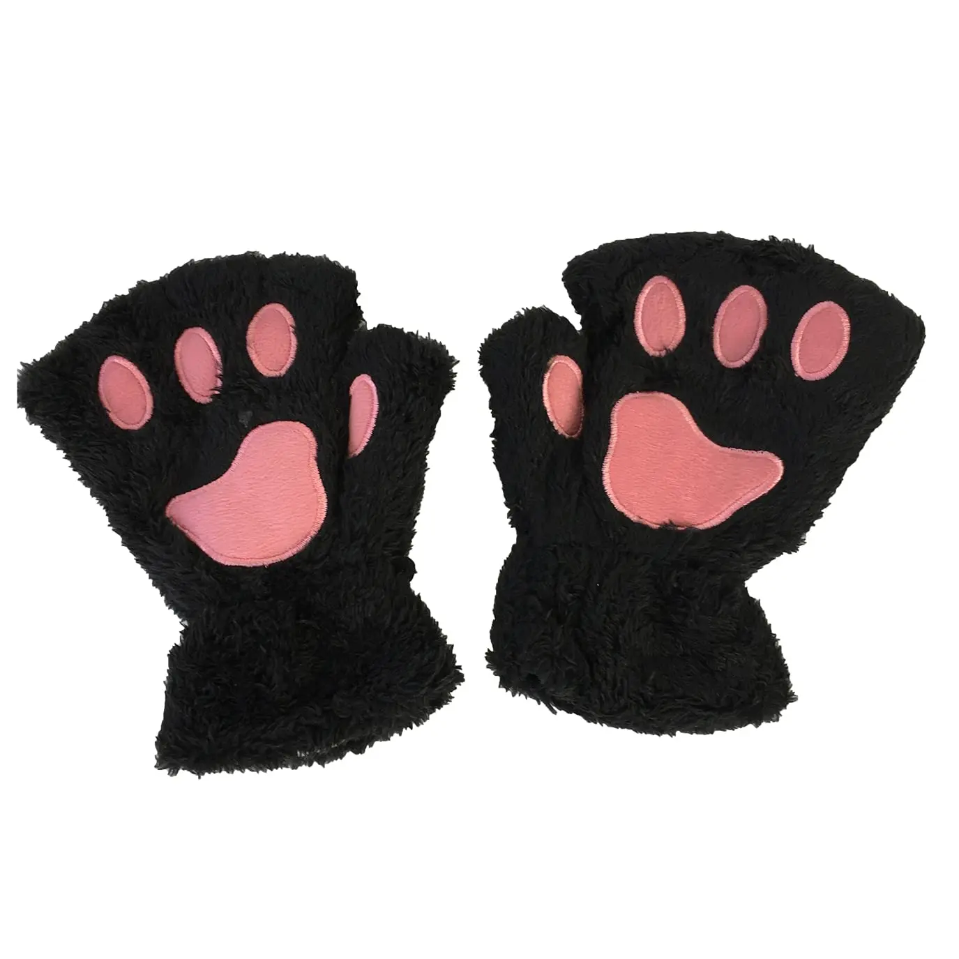 F.C Fashion Culture Plush Fuzzy Paw Fingerless Texting Gloves