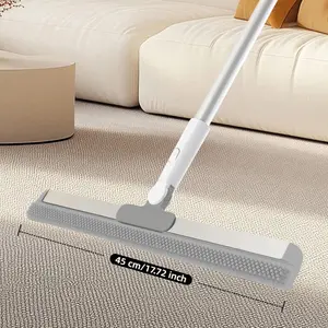 Rubber Blade Glass & Floor Wiper - 180° Rotatable, Dual Use as Floor Squeegee & Glass Window Wiper, French Broom Style