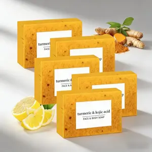 Turmeric & Kojic Acid Face & Body Soap, Gentle Brightening for All Skin Types, Fades Dark Spots, Even Skintone, Natural Ingredients