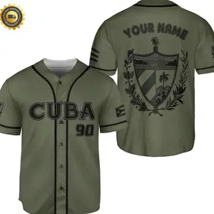 Personalized Cuba Baseball Jersey: Cuban Flag Shirt