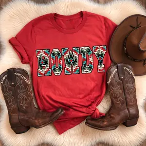 Howdy Aztec South Western Ranching Rodeo T-shirt, Retro Western Graphic Tee, vintage cowgirl tee UZ7C7
