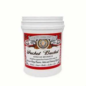 KING OF BUCKETS Heavy-Duty 5 Gallon Bucket for Legendary Nights - Scratch Resistant & Tough for Keg Stands & BBQs - BPA Free Polypropylene Food Grade Container
