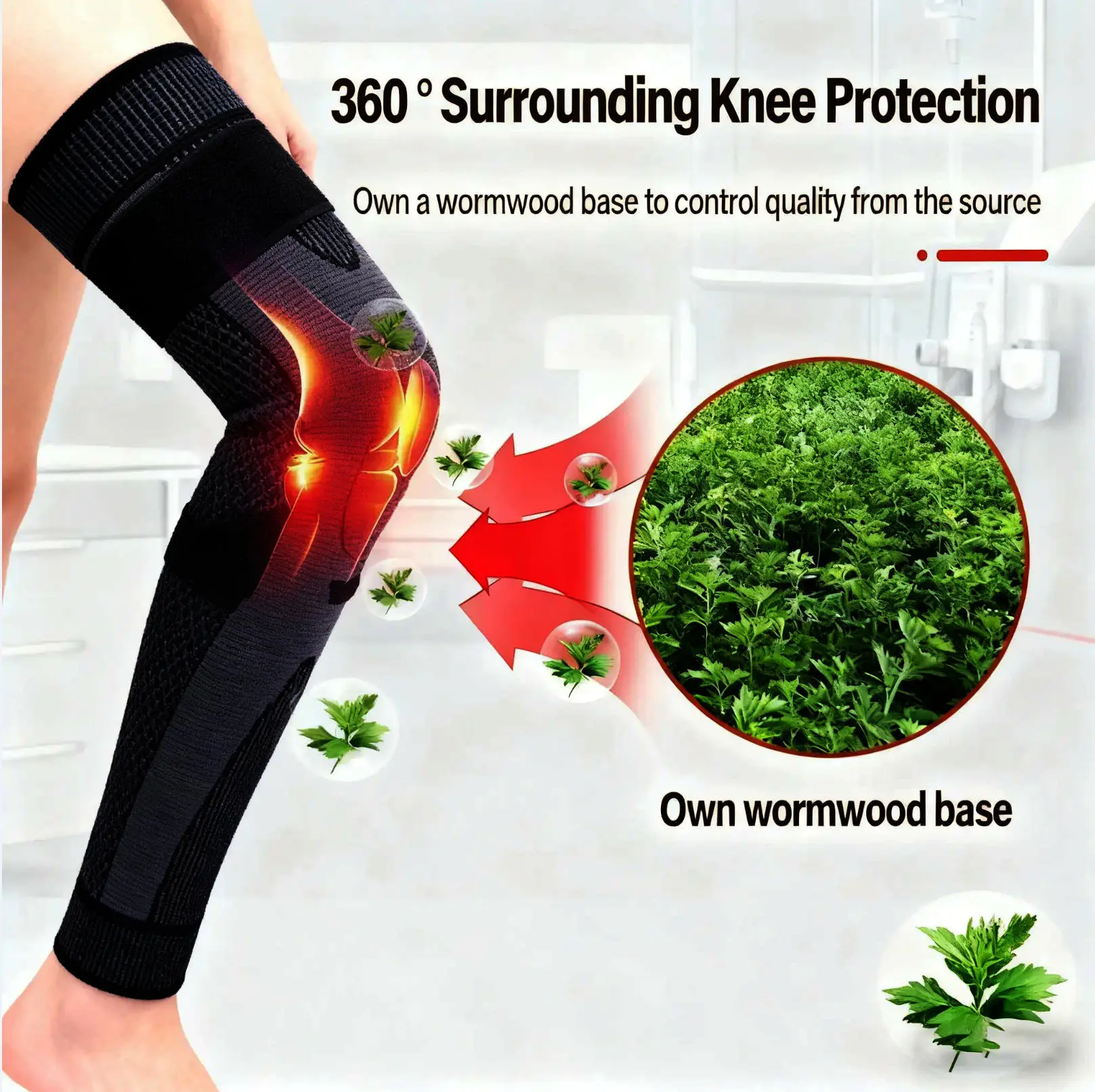 Warm Knee Pads for Old Cold Legs, Men Women Non-Slip Long Leg Sleeves, Autumn Winter Elderly Knee Protection